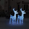 Božićni sobovi 2 kom plavi 80 LED žarulja akrilni
