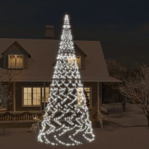 Božićno drvce na stijegu 3000 LED žarulja hladne bijele 800 cm