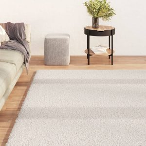 Čupavi tepih s visokim vlaknima krem 160 x 230 cm