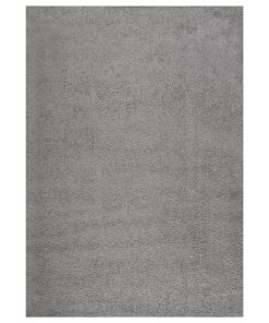 Čupavi tepih s visokim vlaknima sivi 140 x 200 cm