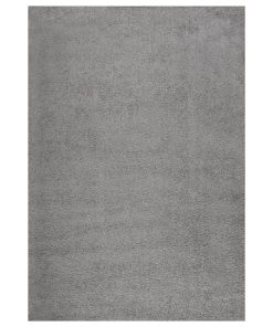 Čupavi tepih s visokim vlaknima sivi 160 x 230 cm