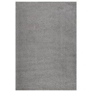 Čupavi tepih s visokim vlaknima sivi 160 x 230 cm