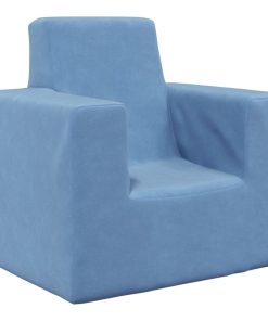 Dječja fotelja plava od mekanog pliša