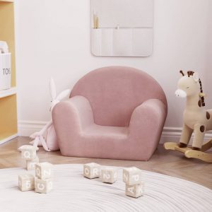 Dječja fotelja ružičasta od mekanog pliša