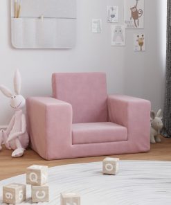 Dječja fotelja ružičasta od mekanog pliša