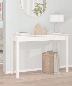 Konzolni stol bijeli 110 x 40 x 75 cm od masivne borovine