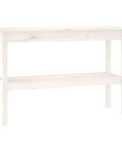 Konzolni stol bijeli 110x40x75 cm od masivne borovine