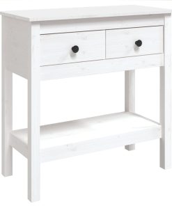 Konzolni stol bijeli 75 x 35 x 75 cm od masivne borovine