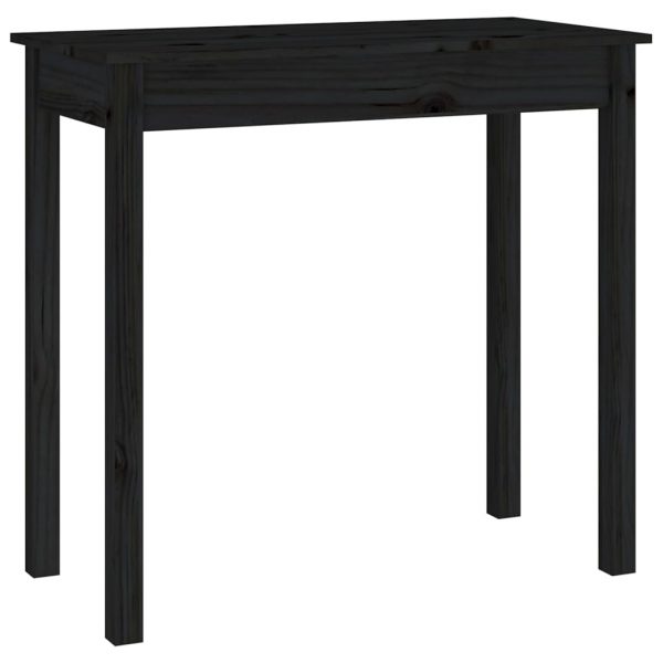Konzolni stol crni 80 x 40 x 75 cm od masivne borovine