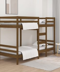 Krevet na kat smeđa boja meda 75 x 190 cm od masivne borovine