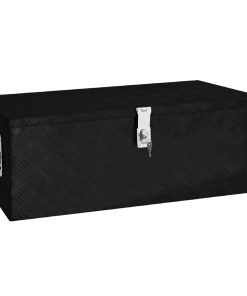 Kutija za pohranu crna 80 x 39 x 30 cm aluminijska