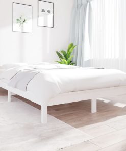 Okvir za krevet bijeli 150x200 cm masivna borovina 5FT bračni