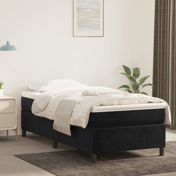 Okvir za krevet s oprugama crni 90x190 cm baršunasti