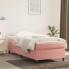 Okvir za krevet s oprugama ružičasti 90x200 cm baršunasti