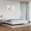 Okvir za krevet s uzglavljem bijeli 160x200 cm od umjetne kože