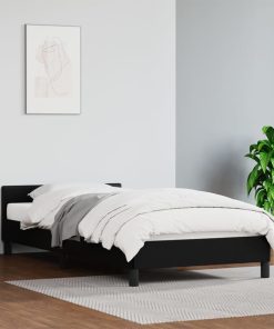 Okvir za krevet s uzglavljem crni 90x200 cm od umjetne kože
