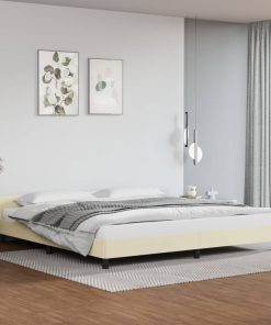 Okvir za krevet s uzglavljem krem 200x200 cm od umjetne kože