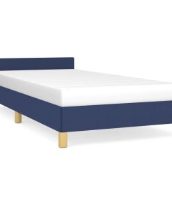 Okvir za krevet s uzglavljem plavi 80 x 200 cm od tkanine