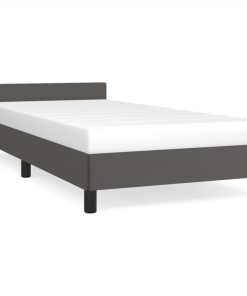 Okvir za krevet s uzglavljem sivi 100x200 cm od umjetne kože