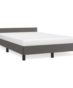 Okvir za krevet s uzglavljem sivi 120x200 cm od umjetne kože