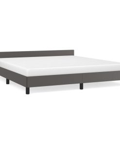Okvir za krevet s uzglavljem sivi 180x200 cm od umjetne kože