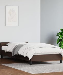 Okvir za krevet s uzglavljem smeđi 100x200 cm od umjetne kože