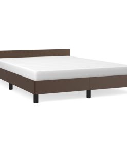 Okvir za krevet s uzglavljem smeđi 140x200 cm od umjetne kože