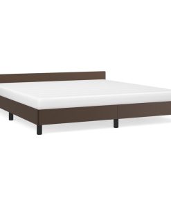 Okvir za krevet s uzglavljem smeđi 160x200 cm od umjetne kože