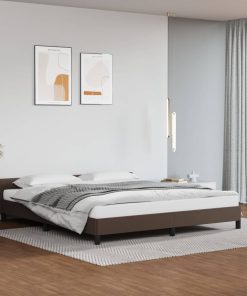 Okvir za krevet s uzglavljem smeđi 180x200 cm od umjetne kože
