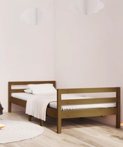 Okvir za krevet smeđa boja meda 80 x 200 cm od masivne borovine