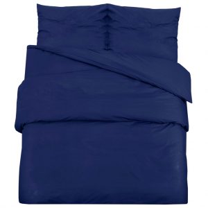 Set posteljine za poplun modra 135 x 200 cm pamučni