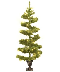 Spiralno božićno drvce s posudom LED zeleno 120 cm PVC