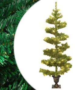 Spiralno božićno drvce s posudom LED zeleno 120 cm PVC