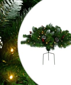 Umjetno božićno drvce za stazu s LED svjetlima zeleno 40 cm PVC