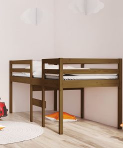 Visoki krevet smeđa boja meda 75 x 190 cm od masivne borovine