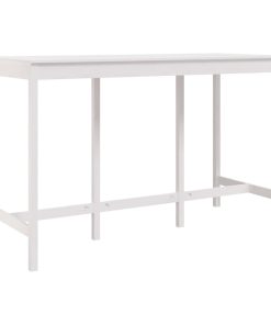 Barski stol bijeli 180x80x110 cm od masivne borovine