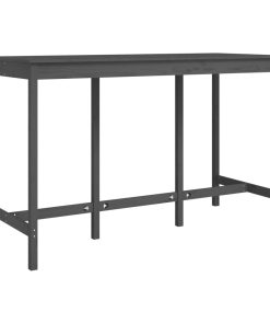 Barski stol sivi 180x80x110 cm od masivne borovine