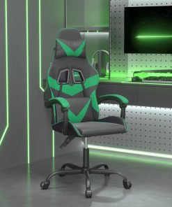Igraća stolica crno-zelena od umjetne kože