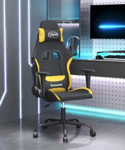 Igraća stolica od tkanine crno-žuta