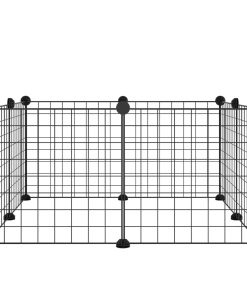Kavez za kućne ljubimce s 8 panela crni 35 x 35 cm čelični