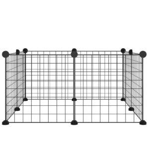Kavez za kućne ljubimce s 8 panela crni 35 x 35 cm čelični