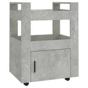 Kuhinjska kolica siva boja betona 60x45x80 cm konstruirano drvo