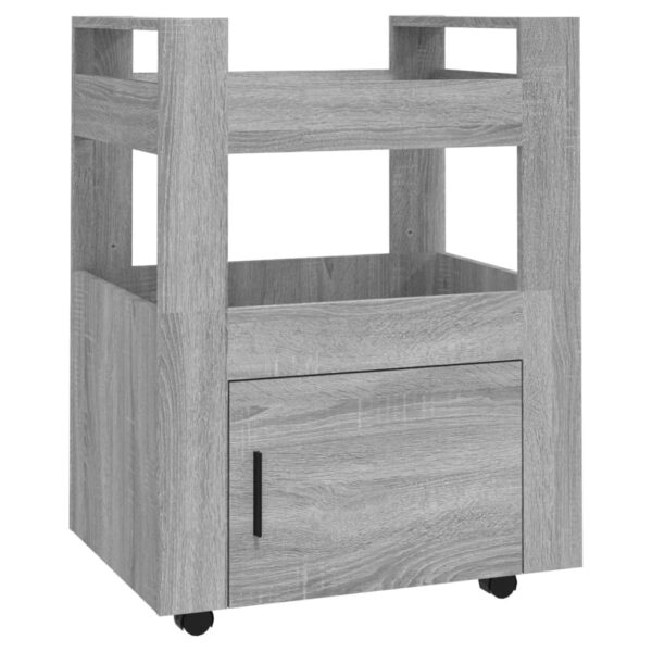 Kuhinjska kolica siva boja hrasta 60x45x80 cm konstruirano drvo
