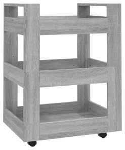 Kuhinjska kolica siva boja hrasta 60x45x80 cm konstruirano drvo