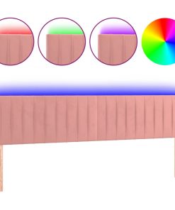 LED uzglavlje ružičasto 180x5x78/88 cm baršunasto