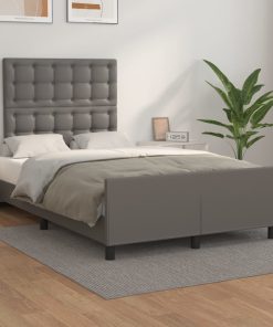 Okvir za krevet s uzglavljem sivi 120x200 cm od umjetne kože