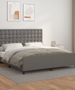 Okvir za krevet s uzglavljem sivi 180x200 cm od umjetne kože