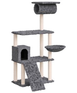 Penjalica za mačke sa stupovima za grebanje tamnosiva 131 cm