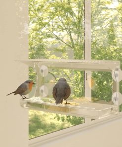 Prozorske hranilice za ptice 2 kom akrilne 30 x 12 x 15 cm