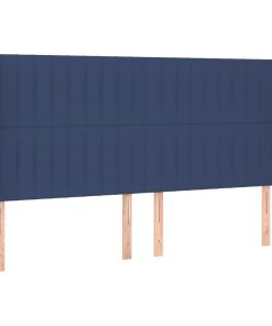 Uzglavlje s ušima plavi 183x16x118/128 cm od tkanine
